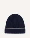 Brunello Cucinelli Contrast-trim Cashmere Beanie In Black