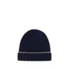 Brunello Cucinelli Ribbed Cashmere Knit Beanie In Blue