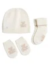Brunello Cucinelli Bear-logo Baby Set In Neutral