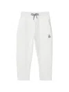 Brunello Cucinelli Bear-motif Cotton Trousers In White