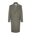 Brunello Cucinelli Beaver Cloth Wool Pea Coat In Green