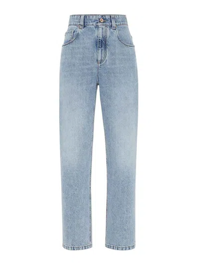 BRUNELLO CUCINELLI JEANS BOOT-CUT - AZUL CLARO
