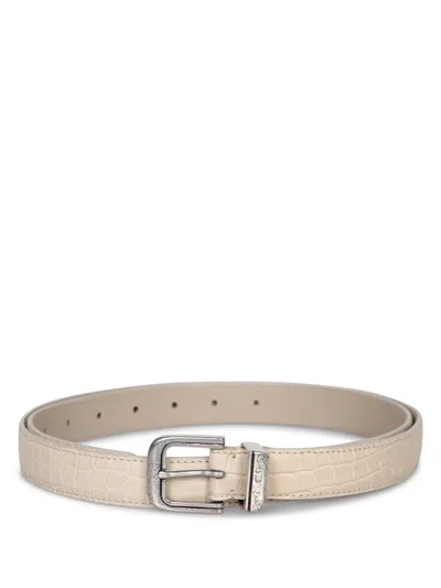 Brunello Cucinelli Beige Alligator Tip Belt