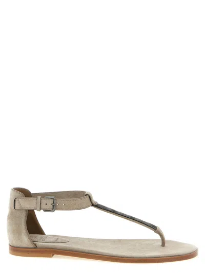 Brunello Cucinelli Beige Ankle-strap Sandals