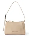 Brunello Cucinelli Leather Shoulder Bag With Adjustable Top Handle In Nude