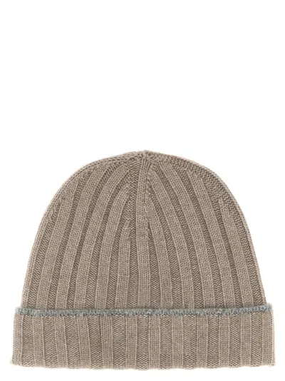 BRUNELLO CUCINELLI BEIGE BEANIE HAT