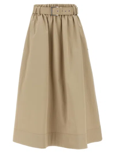 BRUNELLO CUCINELLI BEIGE BELT SKIRT