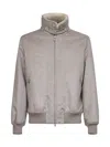 Brunello Cucinelli Beige Bonded Cashmere Beaver Bomber Jacket