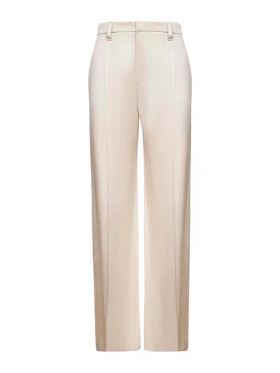 BRUNELLO CUCINELLI BEIGE CADY SATIN LOOSE TROUSERS