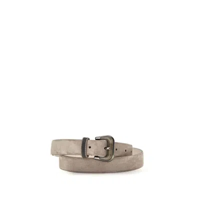Brunello Cucinelli Beige Calf Leather Bos Taurus Regular Belt In Pattern