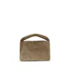 Brunello Cucinelli Women Suede Shoulder Bag In Sand