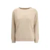 Brunello Cucinelli Beige Cashmere Cashmere Women's Sweater In Neutral