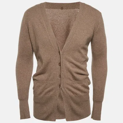 Pre-owned Brunello Cucinelli Beige Cashmere Knit Cardigan S In Sand