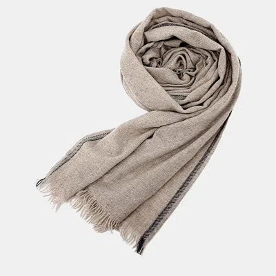 Pre-owned Brunello Cucinelli Beige Cashmere Muffler In Sand