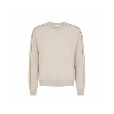 Brunello Cucinelli Beige Cashmere Sweatshirt In Neutral