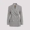 Brunello Cucinelli Double-breasted Virgin Wool Jacket With Check Pattern In Neutral