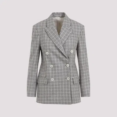 Brunello Cucinelli Beige Check Monile Blazer In Neutral