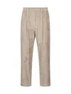 Brunello Cucinelli Women Beige Corduroy Baggy Trousers In Neutral