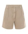 Brunello Cucinelli Cotton Blend Bermuda Shorts In Beige