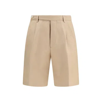 Brunello Cucinelli Beige Cotton Bermuda Shorts In Neutral