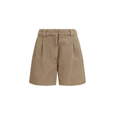BRUNELLO CUCINELLI BEIGE COTTON BERMUDA SHORTS