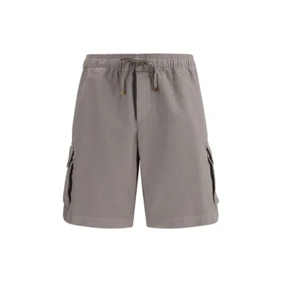 Brunello Cucinelli Beige Cotton Bermuda Shorts In Gray