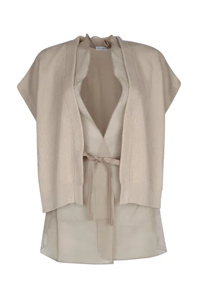 Brunello Cucinelli Beige Cotton Cardigan