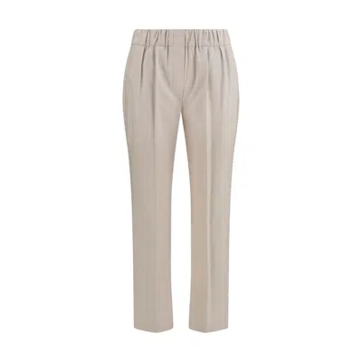 Brunello Cucinelli Beige Cotton Casual Pants In Neutral
