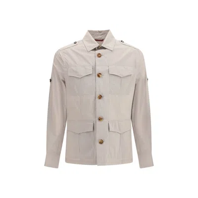 Brunello Cucinelli Beige Cotton Coat In Neutral