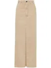 Brunello Cucinelli Monili Bead-embellished Skirt In Beige