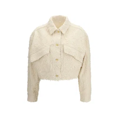 Brunello Cucinelli Beige Cotton Denim Women's Jacket In Sand