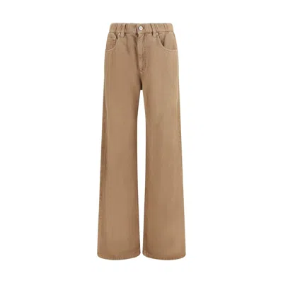 Brunello Cucinelli Beige Cotton Jeans Denim In Brown