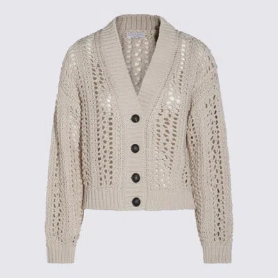 BRUNELLO CUCINELLI BEIGE COTTON KNITWEAR