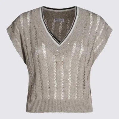 Brunello Cucinelli Beige Cotton Knitwear In Beige Freddo