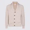 Brunello Cucinelli Sciallato Cotton Knit Cardigan In Juta