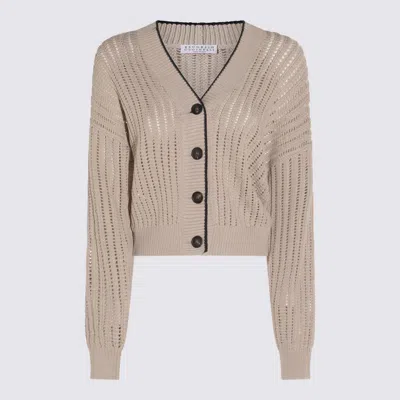 Brunello Cucinelli Beige Cotton Knitwear In Sand