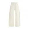 Brunello Cucinelli Cotton-wool Barrel Cuff Wide-leg Jeans In White