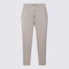 Brunello Cucinelli White Pants With Elastic Drawstring Waist And Monile Detail On The Pockets In Quarzo