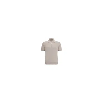 BRUNELLO CUCINELLI BEIGE COTTON POLO SHIRT