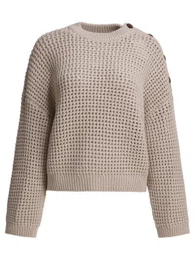 Brunello Cucinelli Beige Cotton Polyamide Knitwear In Multi