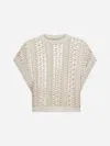 Brunello Cucinelli Women Beige Cotton Ribbed Net Sweater