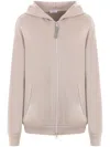 Brunello Cucinelli Monili-embellished Cotton-silk Hoodie In Neutrals