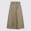 Brunello Cucinelli Belted Midi Skirt In Beige