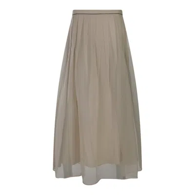 Brunello Cucinelli Monili-detail Skirt In Brown