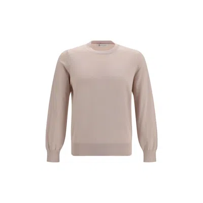Brunello Cucinelli Beige Cotton Sweatshirt In Neutral