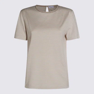 Brunello Cucinelli Beige Cotton T-shirt In Gray