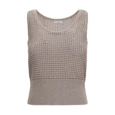 Brunello Cucinelli Top Woman In Gray