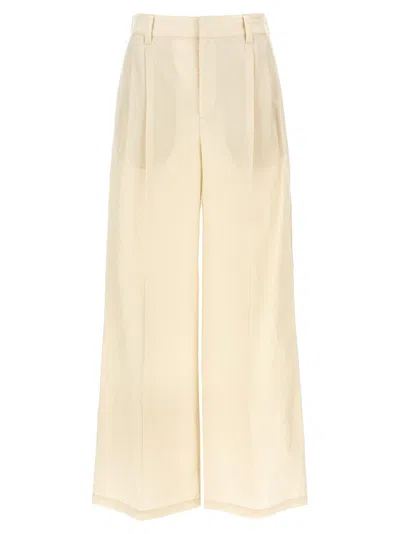 BRUNELLO CUCINELLI BEIGE COTTON TROUSERS