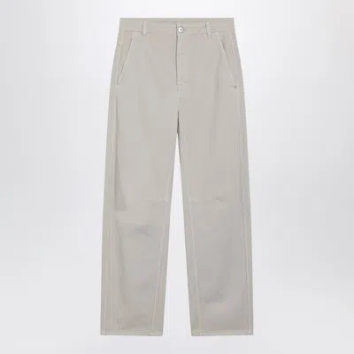 Brunello Cucinelli Beige Cotton Trousers In Neutral