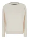 Brunello Cucinelli Embellished Ribbed Sweater In White